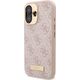 Guess Guess GUHMP16SU4GPRP iPhone 16 6.1" różowy/pink hardcase 4G Logo Plate MagSafe