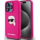 Karl Lagerfeld KLHMP15LSKHPPPLF iPhone 15 Pro 6.1" fuchsia/fuschia hardcase Silicone Karl Head Print MagSafe