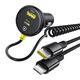 Ładowarka samochodowa Baseus 60W 2xUSB-C + wbudowany kabel USB-C, Lightning (Czarna)