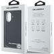Karl Lagerfeld Saffiano Full Wrapped Elongated Metal Logo MagSafe Case for iPhone 16 Black