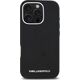 Karl Lagerfeld Saffiano Full Wrapped Elongated Metal Logo MagSafe Case for iPhone 16 Pro Max black