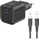 Φορτιστής Ταξιδιού Swissten GaN USB-C 35W PD + Καλώδιο Δεδομένων USB-C - Lightning 1.2m