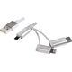 Kabel USB LogiLink USB-A - USB-C + microUSB + Lightning 1 m Biały (CU0126)