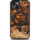 BeWood Etui z drewna i żywicy na iPhone 15 Plus MagSafe Bewood Unique Orange - pomarańczowo-czarne