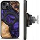 BeWood Etui z drewna i żywicy na iPhone 15 Plus MagSafe Bewood Unique Violet - fioletowo-czarne