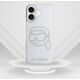 Case Karl Lagerfeld IML Rhinestones Karl Head for iPhone 16 transparent