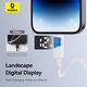 Baseus Data Cable with Digital Display, USB to Lightning, 2.4A, 2m - Baseus Display 2 (P10382700211-01) - Moon White 6932172682101 έως 12 άτοκες Δόσεις