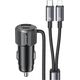 Φορτιστής αυτοκινήτου USAMS YT Series CC287 66W 1xUSB-A 1xUSB-C + καλώδιο 2 σε 1 USB-C/Lightning tarnish