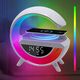 Έξυπνη λάμπα LED RGB με ασύρματο φορτιστή, οθόνη LCD, ηχείο Bluetooth, ραδιόφωνο FM, USB, TF, AUX, ρολόι, ξυπνητήρι, μπαταρία