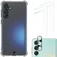Bizon Case Clear Pack case + 2x screen glass + lens glass Samsung Galaxy M55 5G clear