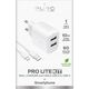 Φορτιστής τοίχου Puro PROLITE 10W 2x USB-A + καλώδιο USB-A - USB-C 1.2m - λευκή