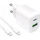 Φορτιστής τοίχου Puro PROLITE 25W USB-A / USB-C + καλώδιο USB-C - USB-C 1.2m - λευκός