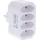 Προσαρμογέας πρίζας InLine®, βύσμα Schuko σε 4x υποδοχή Euro, λευκό