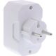 Προσαρμογέας πρίζας InLine®, βύσμα Schuko σε 4x υποδοχή Euro, λευκό