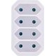 Προσαρμογέας πρίζας InLine®, βύσμα Schuko σε 4x υποδοχή Euro, λευκό
