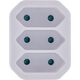 Προσαρμογέας πρίζας InLine®, βύσμα Schuko σε 3x υποδοχή Euro, λευκό