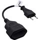 Επέκταση Euro InLine®, Eurostecker σε Eurokupplung, μαύρο, 0,2m