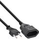InLine® Ευρωπαϊκή επέκταση, Ευρωπαϊκό βύσμα σε Ευρωπαϊκή υποδοχή, μαύρο, 1,5m