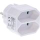 Προσαρμογέας πρίζας InLine®, βύσμα Schuko σε 2x υποδοχή Euro, λευκό
