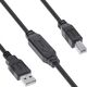 InLine® USB 2.0 Ενεργό Καλώδιο, USB-A Αρσενικό σε USB-B Αρσενικό, 10m