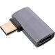 InLine® USB4 Adapter, USB-C αρσενικό/θηλυκό δεξιά/αριστερά γωνιακό, Αλουμίνιο, γκρι