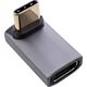 Προσαρμογέας InLine® USB4, USB-C αρσενικό/θηλυκό πάνω/κάτω γωνιακό, Αλουμίνιο, γκρι