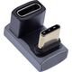 Προσαρμογέας InLine® USB4, USB-C Stecker/Buchse 180°, Αλουμίνιο, γκρι