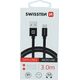 Swissten Textile Quick Charge Universal Micro USB Data and Charging Cable 3m