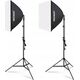 Zestaw Oświetleniowy 2x Softbox 60cm / Statyw 210cm / 90 Żarówka Rgb Bluetooth / Nk800