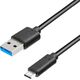 Kabel USB EFB USB-A - USB-C 1 m Czarny (K5282-3ASW.1)