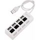 HUB USB Aptel AKTYWNY HUB USB 2.0 z Włącznikami 4 Porty biały AK228C