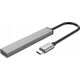HUB 4 θυρών input: USB-C 3.0 / output: 1x USB-A 3.0 + 3x USB-A 2.0 καλώδιο 0,15M - γκρι