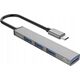 HUB 4 θυρών input: USB-C 3.0 / output: 1x USB-A 3.0 + 3x USB-A 2.0 καλώδιο 0,15M - γκρι