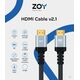 Kabel ZOY HDMI 3m standard 2.1 + rzep ZCH3