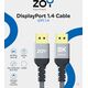 Kabel ZOY DisplayPort 1.4 3m + rzep ZCD3