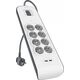 Belkin Πολύπριζο προστασίας από υπερτάσεις 900J, 8 υποδοχές Schuko, 2x USB-A, 2m