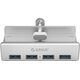 HUB 4 θυρών με σφιγκτήρα USB-A 3.0 - ασημί
