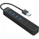HUB 7 θυρών είσοδος: USB-A 3.0 / έξοδος: 4x USB-A 3.0 + 3x USB-A 2.0 - μαύρο