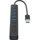 HUB 7 θυρών είσοδος: USB-A 3.0 / έξοδος: 4x USB-A 3.0 + 3x USB-A 2.0 - μαύρο