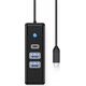HUB 3-portowy input: USB-C 3.0 / output: 2x USB-A 3.0 + 1x USB-C 3.0 καλώδιο 0,15M - μαύρο