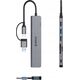 HUB είσοδος 2 σε 1: USB-A/USB-C / έξοδος: 3x USB-A 2.0 + 1x USB-A 3.0 + 1x USB-C 2.0 + 1x 3,5mm Ήχος & Μικρόφωνο + 2x TF&SD καλώδιο 0,17M - γκρι