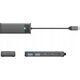 HUB 4-port input: USB-C 3.0 PD100W / output: 2x USB-A 3.0 + USB-C 3.0 καλώδιο 0,15M - μαύρο