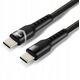 Πλεκτό καλώδιο USB-C -> USB-C 1m 240W RGB μαύρο