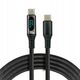Πλεκτό καλώδιο USB-C -> USB-C 1m 100W ενσωματωμένη οθόνη μαύρο
