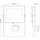 Naświetlacz ECOLIGHT2 Projektor LED Eco Light EC79884 slim 30W 2700lm 4000K IP65 czujnik ruchu czarny
