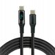 Πλεκτό καλώδιο USB-C -> USB-C 3m 60W με ενσωματωμένη οθόνη μαύρο