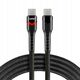 Πλεκτό καλώδιο USB-C -> USB-C 2m 240W RGB μαύρο