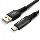 Πλεκτό καλώδιο USB -> USB-C 2m 3A με ενσωματωμένη οθόνη μαύρο