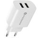 Φορτιστής τοίχου 2 x USB 2.4A λευκός