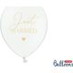 Party Deco Balony weselne, Just Married, białe, 30 cm, 50 szt. uniwersalny